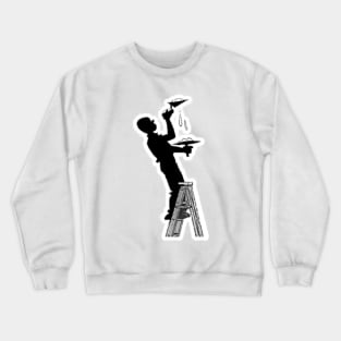 Bricklayer plastering the ceiling Crewneck Sweatshirt